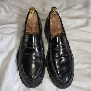 Cole Haan Black Leather Penny Loafers